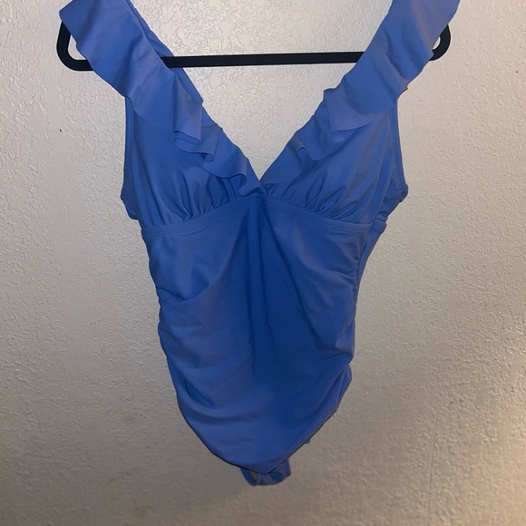 *Reserved* NWOT Kona Sol Blue Ruffled One-Piece Swimsuit - Picture 3 of 5